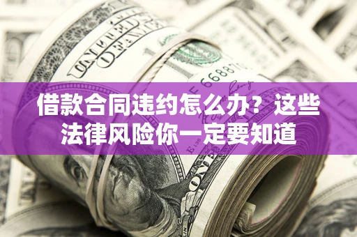武汉借款合同违约怎么办？这些法律风险你一定要知道