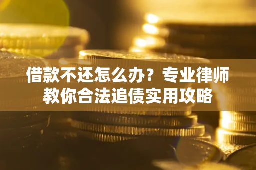 武汉借款不还怎么办？专业律师教你合法追债实用攻略